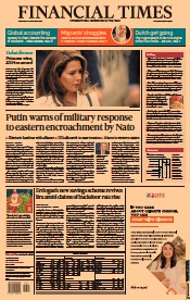Financial Times () Newspaper Front Page for 22 December 2021