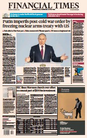 Financial Times () Newspaper Front Page for 22 February 2023