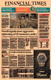 Financial Times () Newspaper Front Page for 22 March 2022
