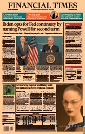 Financial Times () Newspaper Front Page for 23 November 2021