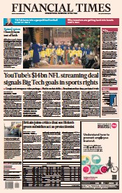 Financial Times () Newspaper Front Page for 23 December 2022