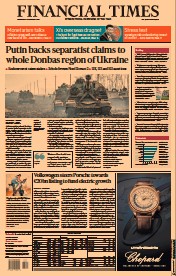Financial Times () Newspaper Front Page for 23 February 2022