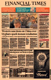 Financial Times () Newspaper Front Page for 23 March 2021