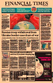 Financial Times () Newspaper Front Page for 23 April 2021