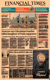 Financial Times () Newspaper Front Page for 23 August 2022