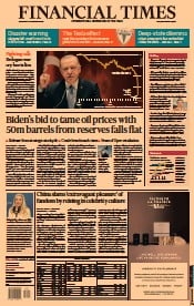 Financial Times () Newspaper Front Page for 24 November 2021