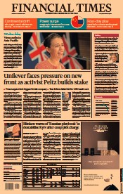 Financial Times () Newspaper Front Page for 24 January 2022