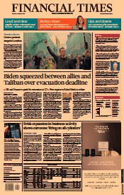 Financial Times () Newspaper Front Page for 24 August 2021