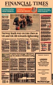 Financial Times () Newspaper Front Page for 24 September 2021