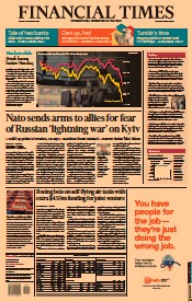 Financial Times () Newspaper Front Page for 25 January 2022