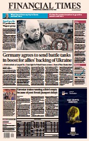 Financial Times () Newspaper Front Page for 25 January 2023