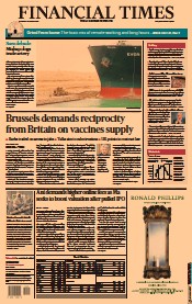 Financial Times () Newspaper Front Page for 25 March 2021