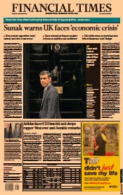 Financial Times () Newspaper Front Page for 26 October 2022