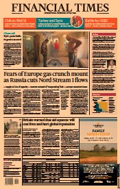 Financial Times () Newspaper Front Page for 26 July 2022