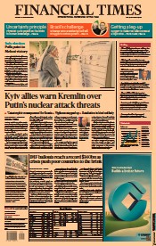 Financial Times () Newspaper Front Page for 26 September 2022