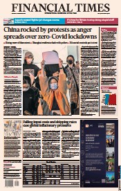 Financial Times () Newspaper Front Page for 28 November 2022
