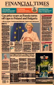 Financial Times () Newspaper Front Page for 28 April 2022