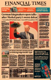 Financial Times () Newspaper Front Page for 28 September 2021