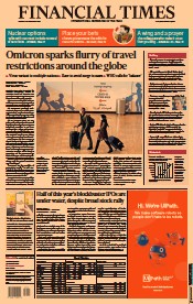 Financial Times () Newspaper Front Page for 29 November 2021