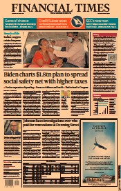 Financial Times () Newspaper Front Page for 29 April 2021