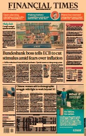 Financial Times () Newspaper Front Page for 29 June 2021