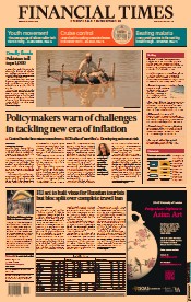 Financial Times () Newspaper Front Page for 29 August 2022