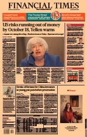 Financial Times () Newspaper Front Page for 29 September 2021