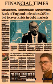 Financial Times () Newspaper Front Page for 29 September 2022