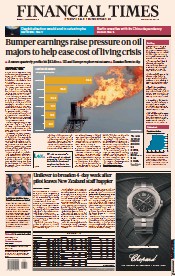 Financial Times () Newspaper Front Page for 2 November 2022