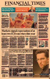 Financial Times () Newspaper Front Page for 2 February 2022