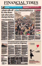 Financial Times () Newspaper Front Page for 2 February 2023
