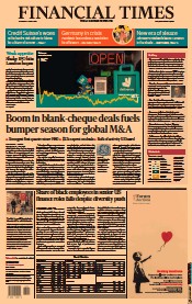 Financial Times () Newspaper Front Page for 2 April 2021