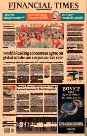 Financial Times () Newspaper Front Page for 2 July 2021