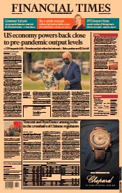 Financial Times () Newspaper Front Page for 30 April 2021
