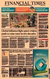 Financial Times () Newspaper Front Page for 30 May 2022