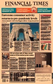 Financial Times () Newspaper Front Page for 30 September 2021