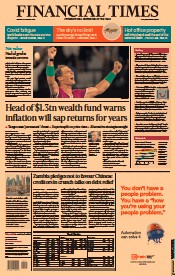 Financial Times () Newspaper Front Page for 31 January 2022