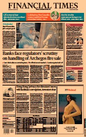 Financial Times () Newspaper Front Page for 31 March 2021