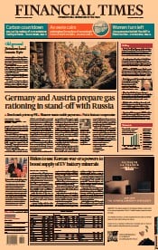 Financial Times () Newspaper Front Page for 31 March 2022