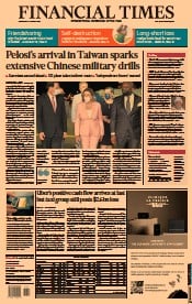 Financial Times () Newspaper Front Page for 3 August 2022