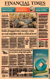 Financial Times () Newspaper Front Page for 4 October 2021