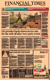 Financial Times () Newspaper Front Page for 4 October 2022