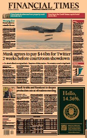 Financial Times () Newspaper Front Page for 5 October 2022