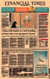 Financial Times () Newspaper Front Page for 5 April 2021