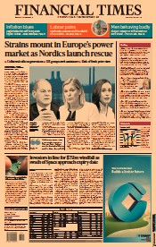 Financial Times () Newspaper Front Page for 5 September 2022