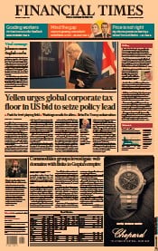 Financial Times () Newspaper Front Page for 6 April 2021