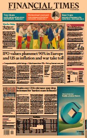 Financial Times () Newspaper Front Page for 6 June 2022