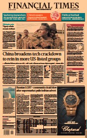 Financial Times () Newspaper Front Page for 6 July 2021
