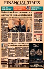 Financial Times () Newspaper Front Page for 7 January 2022