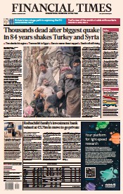 Financial Times () Newspaper Front Page for 7 February 2023